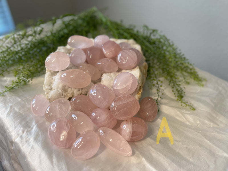 Tumbled Rose Quartz - Polished Oval Shape - Comforting, Calming, Forgiveness, & Stress Reducer FB3386