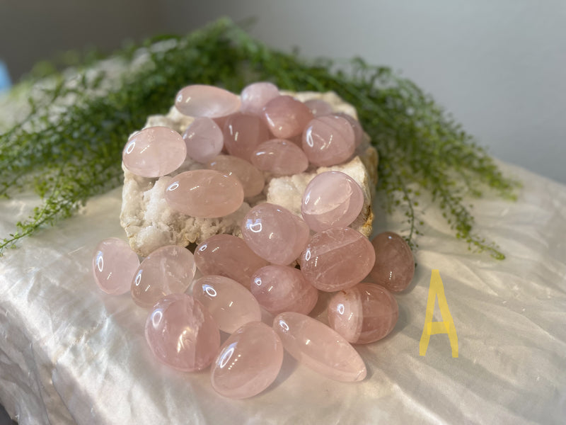 Tumbled Rose Quartz - Polished Oval Shape - Comforting, Calming, Forgiveness, & Stress Reducer FB3386