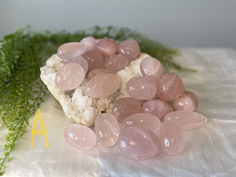 Tumbled Rose Quartz - Polished Oval Shape - Comforting, Calming, Forgiveness, & Stress Reducer FB3386