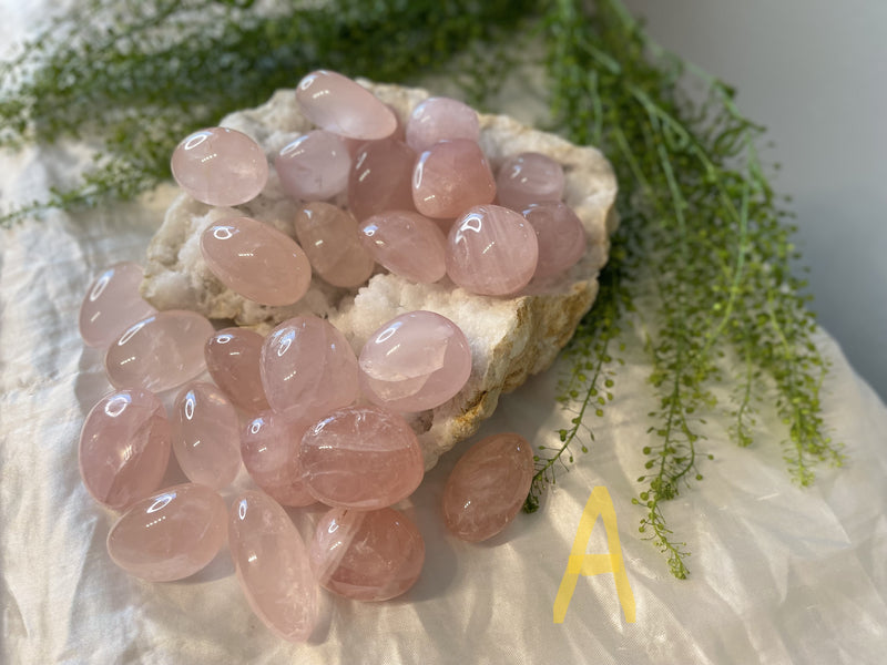 Tumbled Rose Quartz - Polished Oval Shape - Comforting, Calming, Forgiveness, & Stress Reducer FB3386