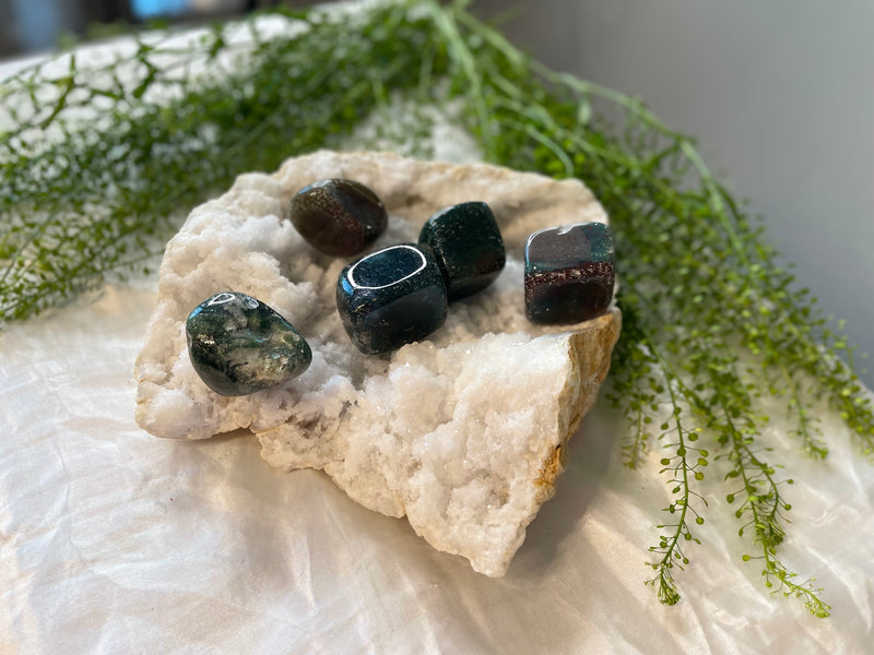 Moss Agate Cube, Sacred Geometry FB3099