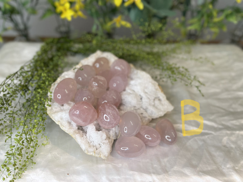 Tumbled Rose Quartz - Polished Oval Shape - Comforting, Calming, Forgiveness, & Stress Reducer FB3386