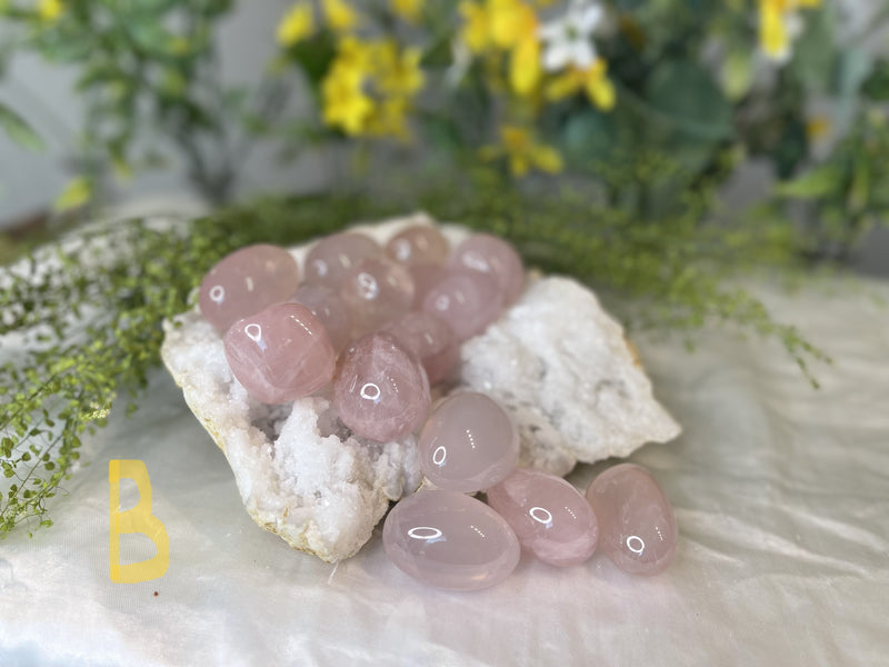 Tumbled Rose Quartz - Polished Oval Shape - Comforting, Calming, Forgiveness, & Stress Reducer FB3386