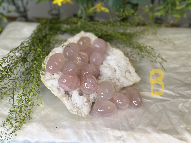 Tumbled Rose Quartz - Polished Oval Shape - Comforting, Calming, Forgiveness, & Stress Reducer FB3386