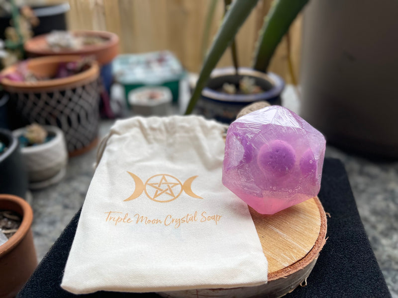 Triple Moon with Moonstone Soap, or, Chakra Soap with Chakra Stones FB2689 🛍️