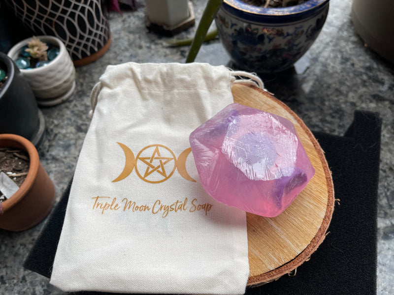 Triple Moon with Moonstone Soap, or, Chakra Soap with Chakra Stones FB2689 🛍️