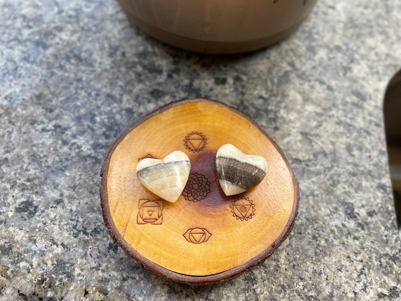 Zebra Calcite Heart from Mexico, nurturing, friendship, concentration FB1037