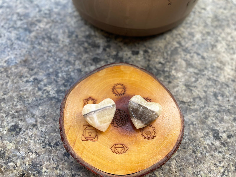 Zebra Calcite Heart from Mexico, nurturing, friendship, concentration FB1037