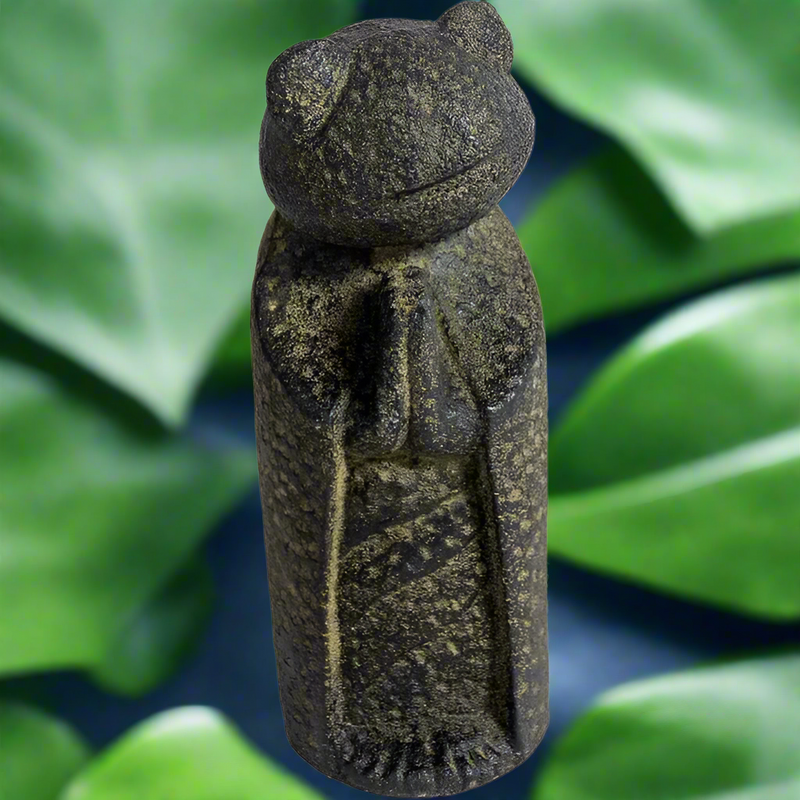 Jizo Frog or Jizo Cat Carvings from Volcanic Stone FB1979 🐸🐈🐸