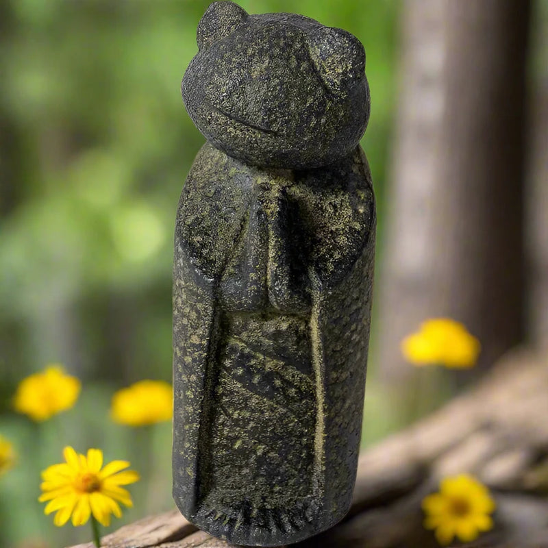 Jizo Frog or Jizo Cat Carvings from Volcanic Stone FB1979 🐸🐈🐸