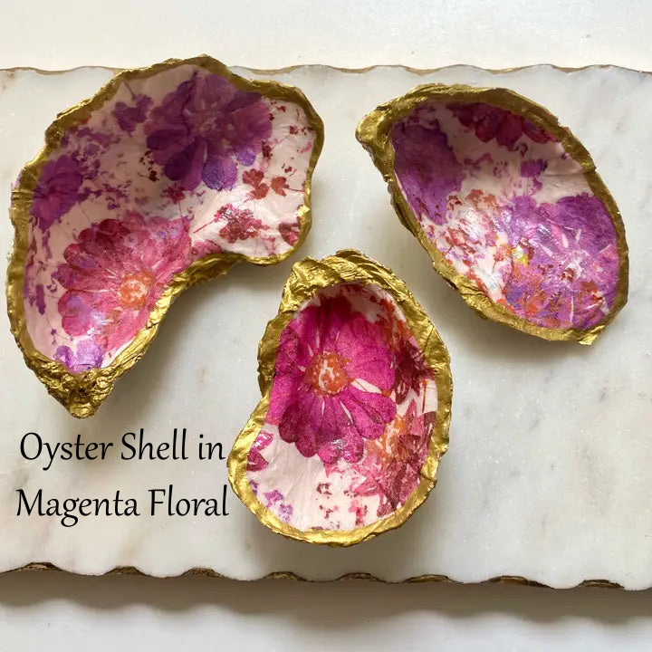 Oyster Shell Dish Collection, Limited Time Designs, Hand Crafted, Assorted Motifs FB2241