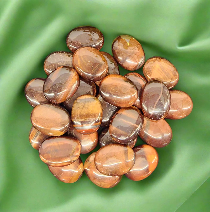 Red Tiger Eye Palm Stones - Pillow Shape from South Africa FB1432 🍐