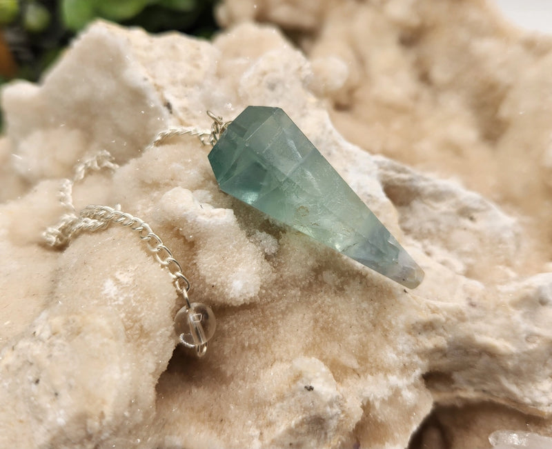 Rainbow Fluorite Pendulum, Memory, Intuition, Clarity FB1853 🦚