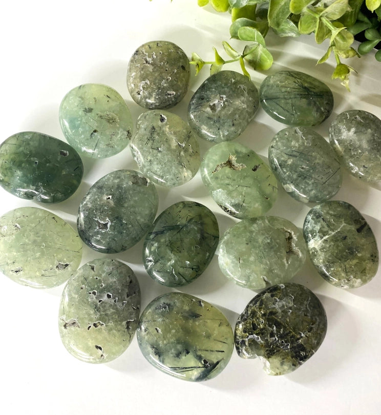 Prehnite Palm Stones - Pillow Shape from South Africa FB2259 🍐