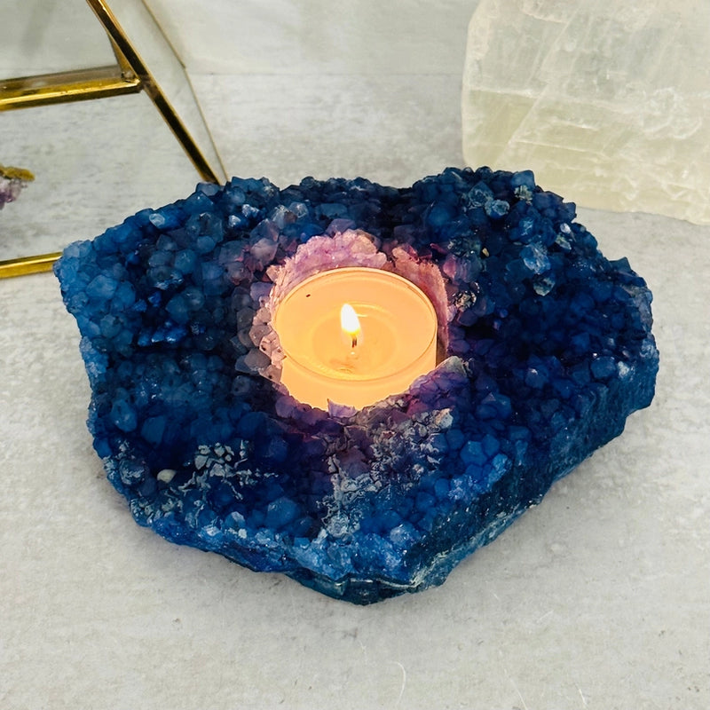 Quartz Freeform Natural Tealight Candle Holders from Brazil FB3309 🍃