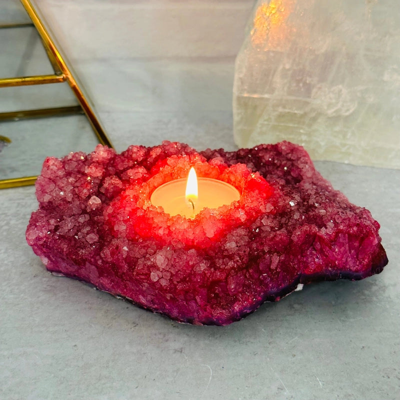 Quartz Freeform Natural Tealight Candle Holders from Brazil FB3309 🍃