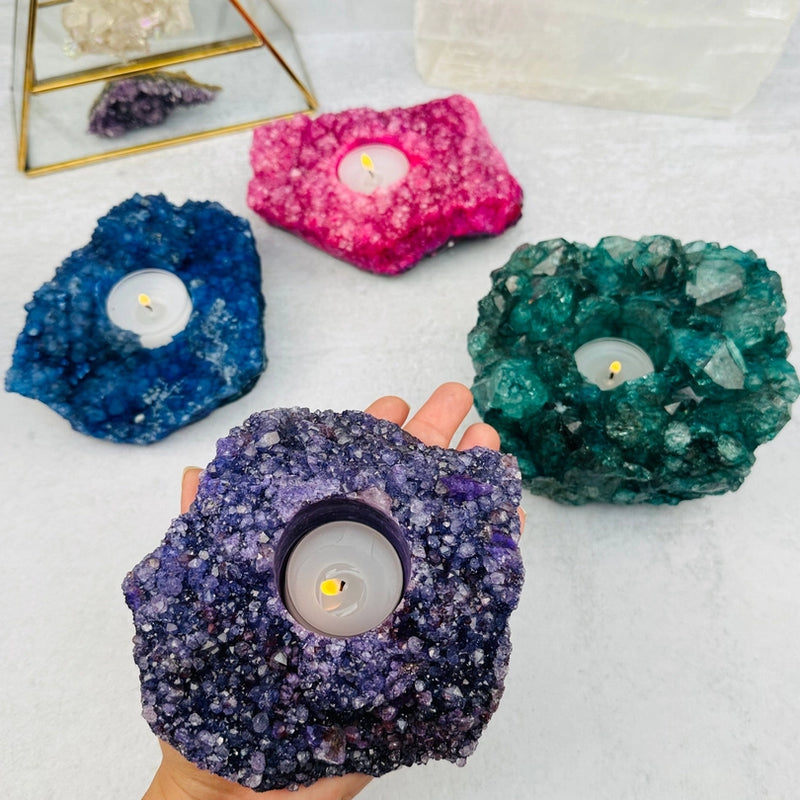 Quartz Freeform Natural Tealight Candle Holders from Brazil FB3309 🍃