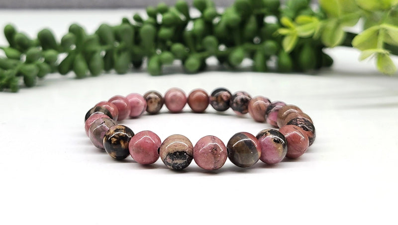 Rhodonite Power / Prayer Bracelet, compassion emotional balance 8mm FB1913 🩷