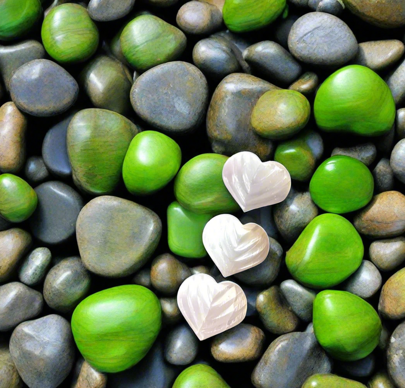 Selenite Heart, Shell Pattern from Morocco FB2116 🐚