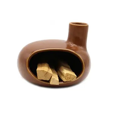 Smudge Chimney, Brown Ceramic FB3439