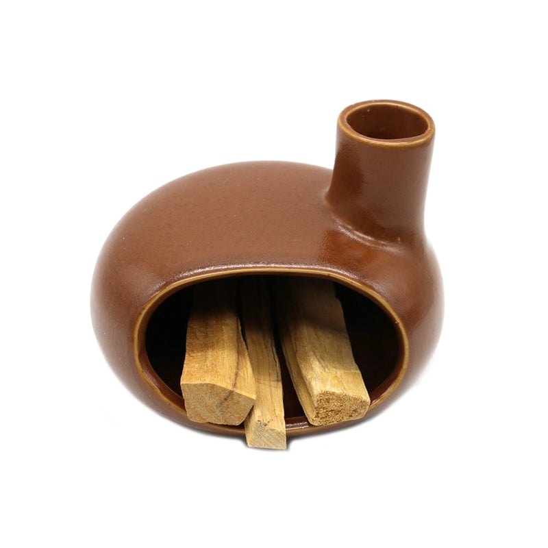 Smudge Chimney, Brown Ceramic FB3439