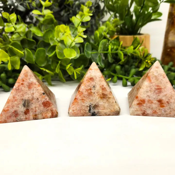 Sunstone Pyramids for joy, positive energy, good fortune FB2740 🧡