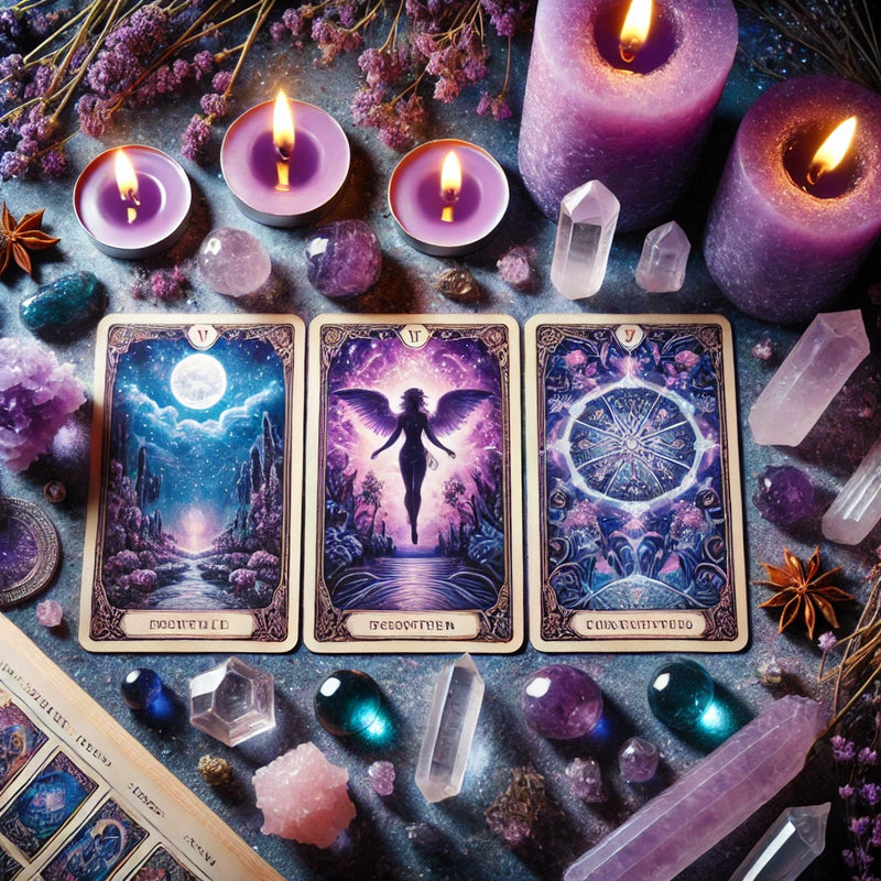 Three Card Tarot Reading with Intuitively Chosen Crystal FB1927 🌛