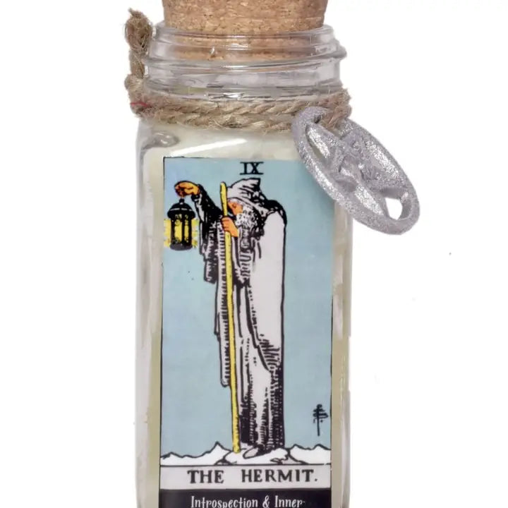 Tarot Candles with essential oils and crystals in a Corked Glass Jar FB3438