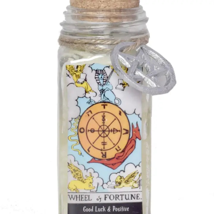 Tarot Candles with essential oils and crystals in a Corked Glass Jar FB3438