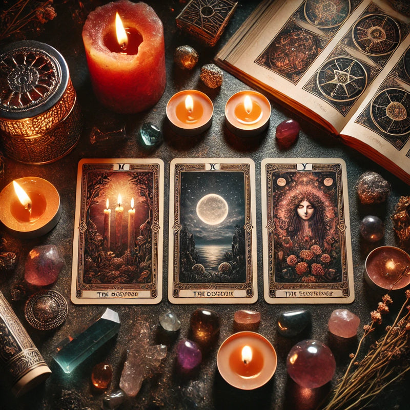 Three Card Tarot Reading with Intuitively Chosen Crystal FB1927 🌛