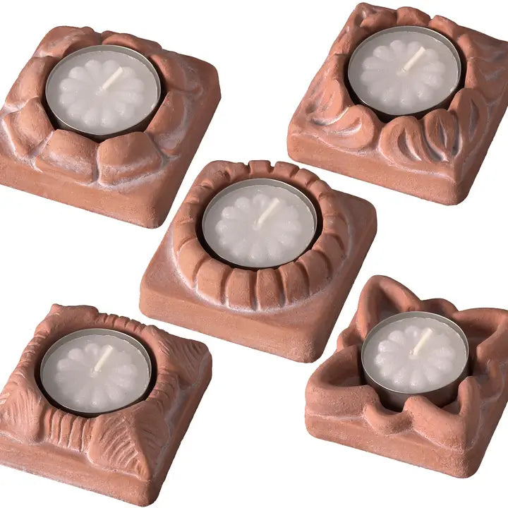 Terracotta Tealight Holder, Charming Assorted Designs FB2623