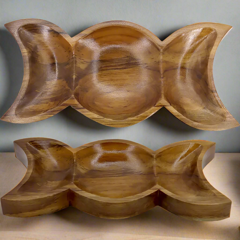 Triple Moon Teak Bowl / Tray FB1135 🌲