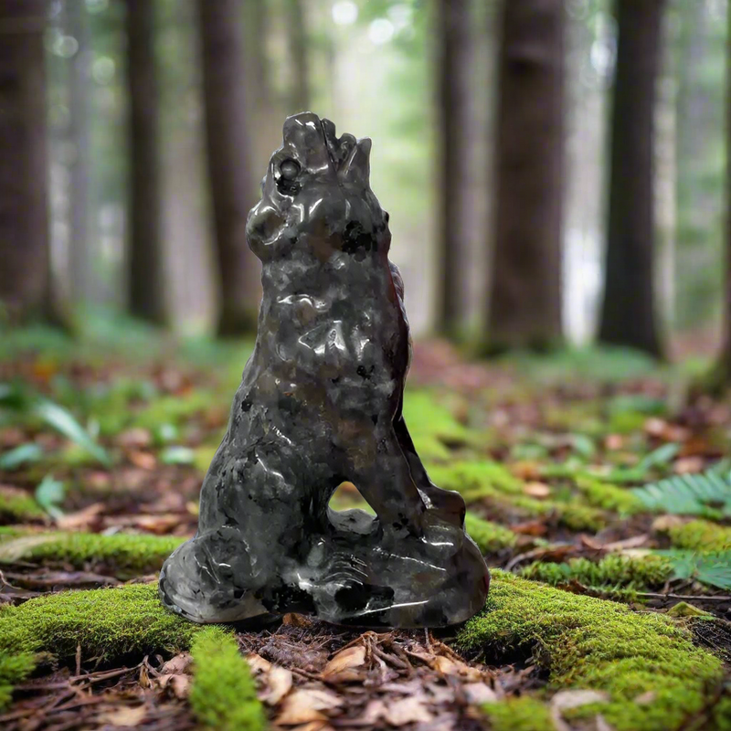 Yooperlite Wolf Carving, Spirit / Totem Animal FB3112