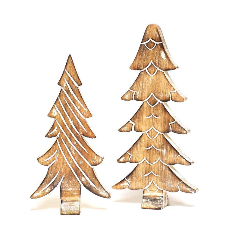 Wood Winter Trees crafted from Mango Wood (set of 2) FB2903  🌲