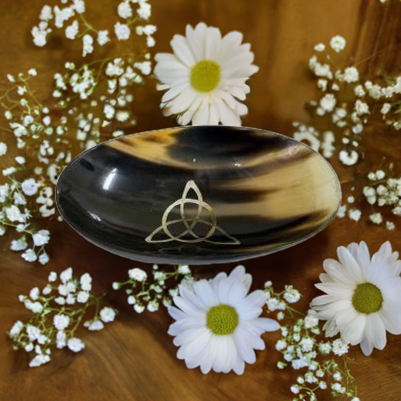 Buffalo Horn Bowls, Hand Painted Symbols FB3479