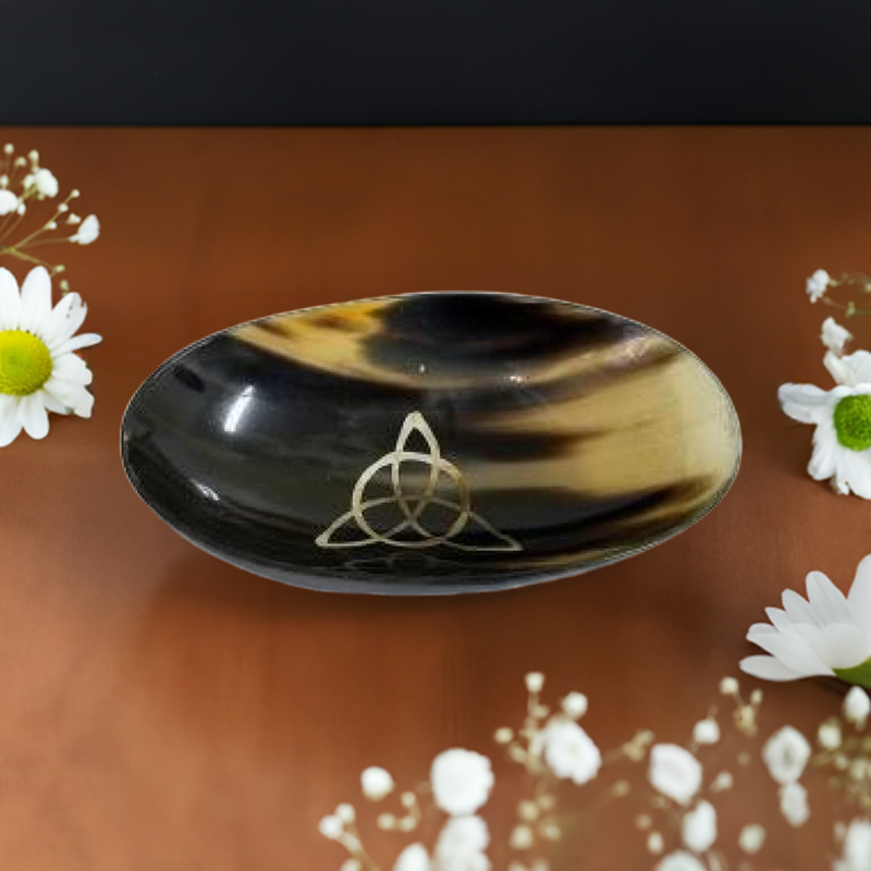 Buffalo Horn Bowls, Hand Painted Symbols FB3479