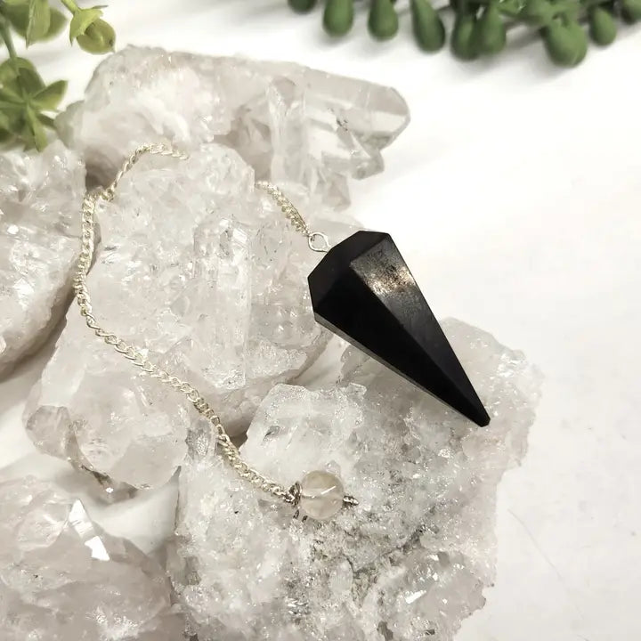 Shungite Pendulum with Clear Quartz Ball FB3452