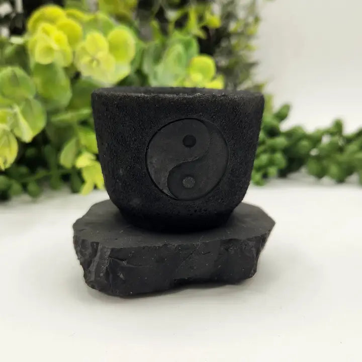 Shungite Yin Yang Bowl Candle Holder FB3449