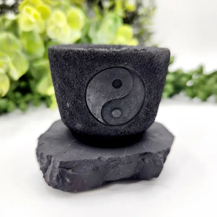 Shungite Yin Yang Bowl Candle Holder FB3449