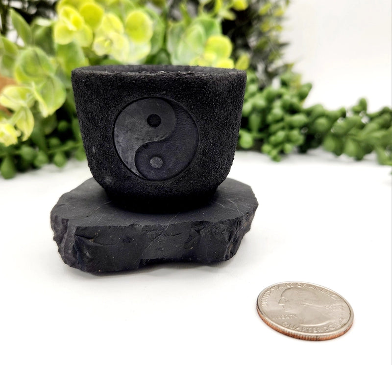 Shungite Yin Yang Bowl Candle Holder FB3449