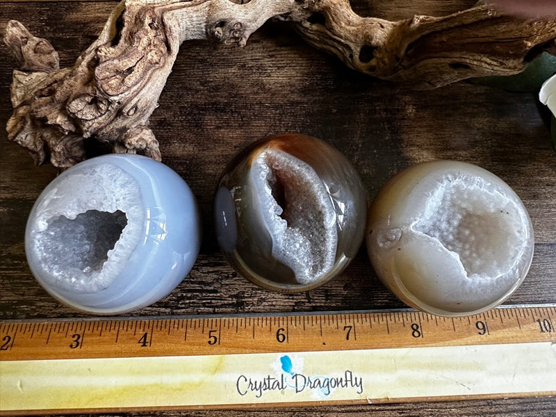 Agate Geode Drusy Spheres for strength, courage, protection, healing FB2110