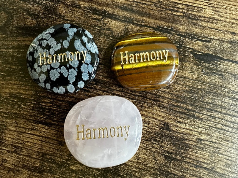 HARMONY Wordstone Totem / Spirit Stone Engraved on Assorted Gemstones
