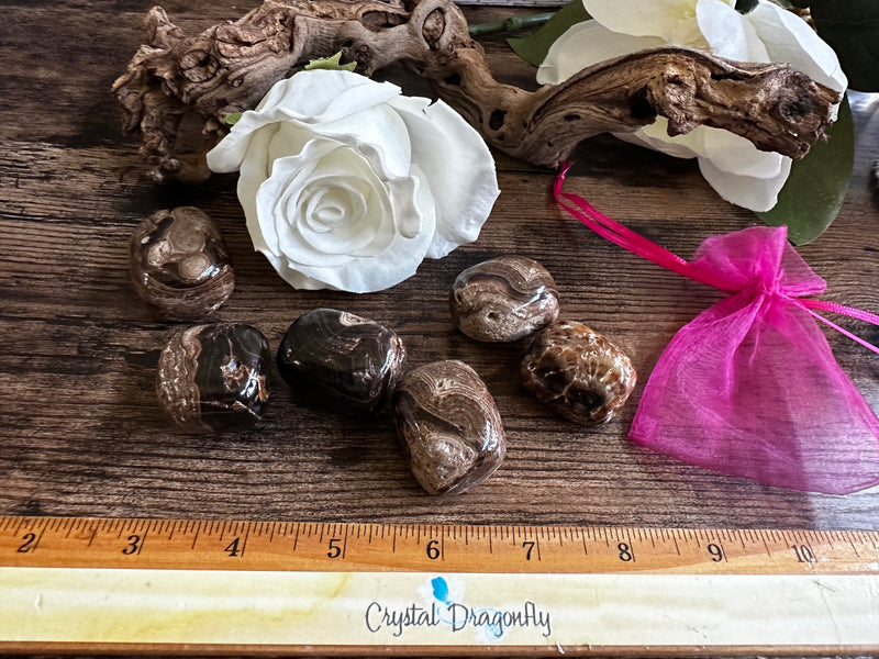 Tumbled Chocolate Calcite for stability, grounding, expanded awareness
