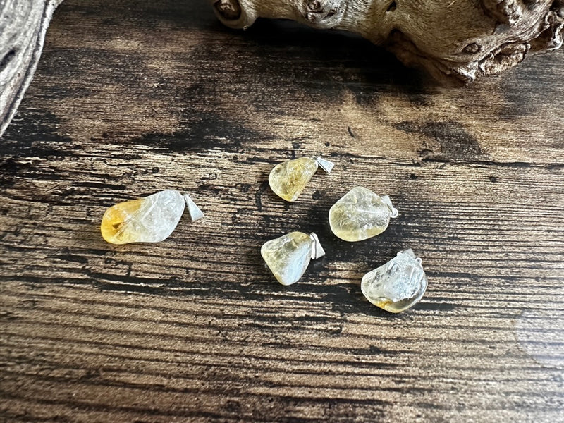 Polished Natural Citrine Chunk Pendant from Brazil FB2843