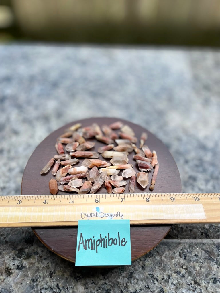 Amphibole / Angel Quartz Mini Natural Points from Brazil - Set of 5 - FB2630