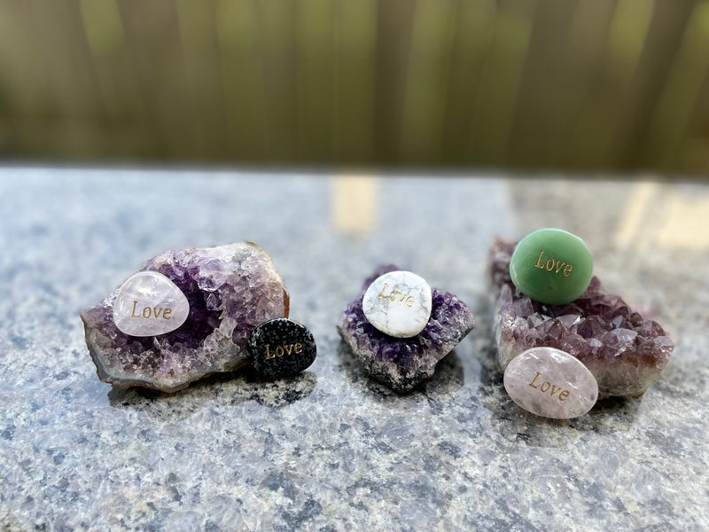LOVE Wordstone Totem / Spirit Stone Engraved on Assorted Gemstones
