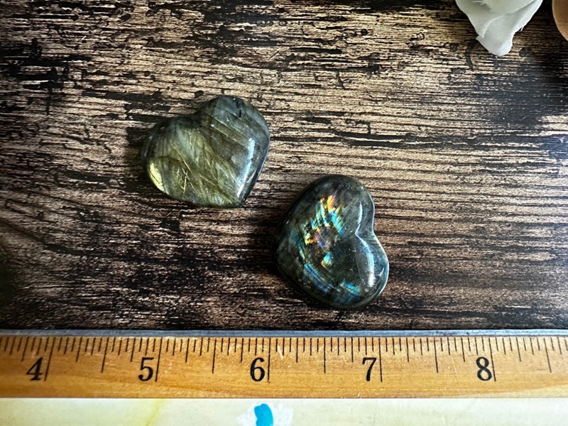 Labradorite Pocket Hearts - Stone of Magic, for emotional healing and psychic abilities