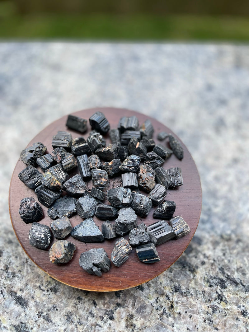 Black Tourmaline Rough Nuggets for grounding and transmuting negative energy FB2322