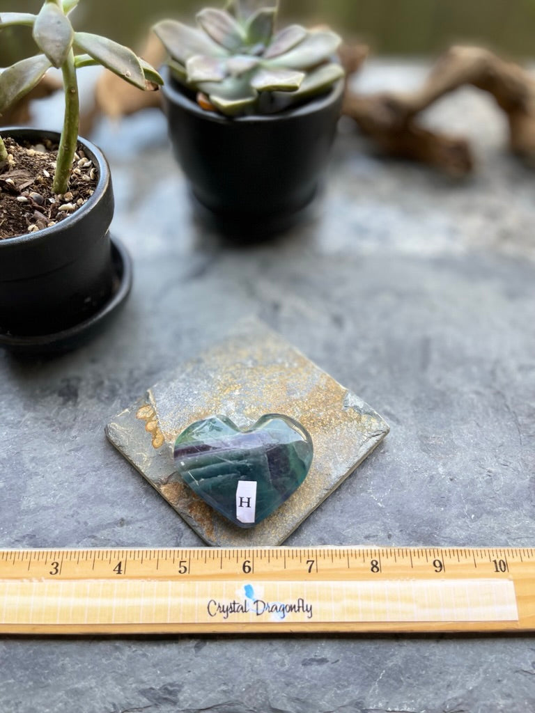 Rainbow Fluorite Hearts for confidence, intuition & to neutralize stress, FB1136