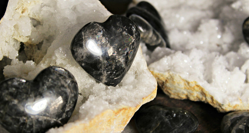 Black Moonstone Hearts from Madagascar; FB1433